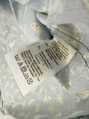 J Crew Shirt Large Mens Button Down Short Sleeve Blue Margarita Print Mercantile