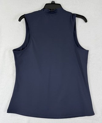 Bad Birdie Polo Womens Large Golf Sleeveless Navy Blue New NWT