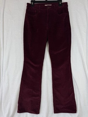 Levis 725 High Rise Bootcut 29 Corduroys Pants Jeans Womens Burgundy Red Levi’s