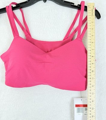 Nike Zenvy Strappy Sports Bra Large Womens Pink Top Light Support Padded New