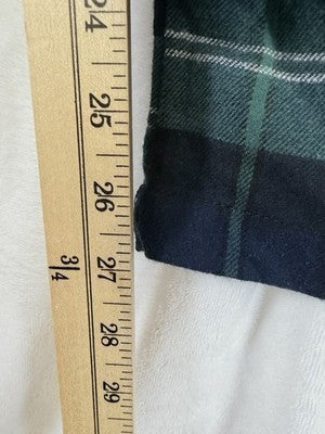 Old Navy Flannel Pajama Pants Womens Medium Petite Green Blue Plaid PJ New NWT