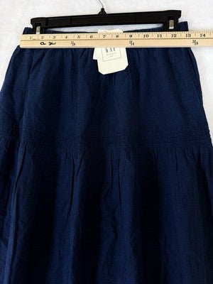 Gap X Doen Skirt XS Midi Blue Long Eyelet Pull On Cottagecore Boho Women New NWT
