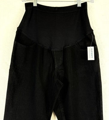 Old Navy Maternity Jeans 10 Long Black Wow Skinny Full Panel Denim New NWT
