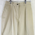 LL Bean Bayside Pants 10 Tan Beige Khakis Womens Elastic Back 100% Cotton