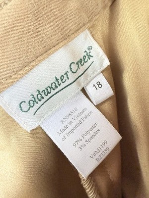 Coldwater Creek Dress Pants 18 Women Microfiber Tan Beige Soft High Rise NWT New