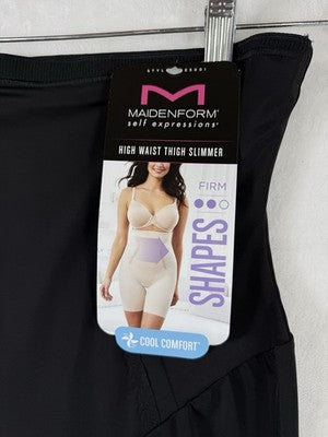 Maidenform Shapewear XL Shapes High Waist Thigh Slimmer Firm SE5001 Black New