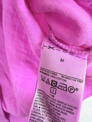 Gap Cotton Gauze Dolman Shirt Medium Womens Top Pink Button Up Short Sleeve New