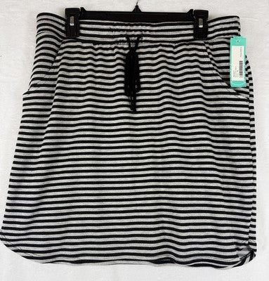 Stitch Fix XL Knit Skirt Renee C Blue Gray Black Striped Pull On Womens New NWT
