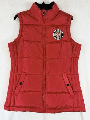 Madden Girl Puffer Vest Medium Red Womens Full Zip