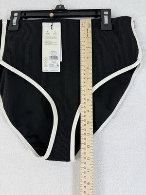 Calia Swim Bottom Medium Black High Rise Tipped Womens Tankini Swimwear New NWT