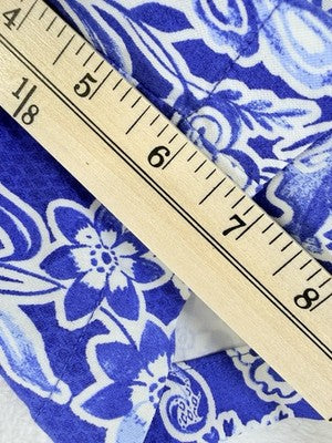 Rafaella Shorts 18 Blue Floral Print Pull On Bermuda 7”
