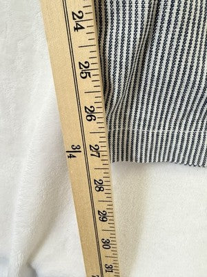 Max Studio London Linen Blend Pants Small Barrel Leg Blue Stripe Pull On
