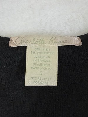 Charlotte Russe Dress Small Black Knit Sleeveless Short Bodycon Womens