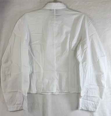Gap Barrel Sleeve Crop Shirt Small Tall Women White Long Sleeve Top Button New
