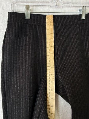 Max Studio Pants Medium Black Pinstriped Knit Pull On Striped Womens