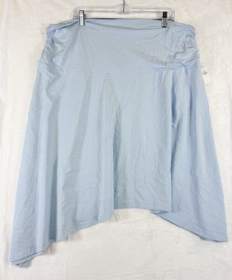 Old Navy 2X Asymmetrical Draped Midi Skirt Light Blue Knit Pull On Women New NWT