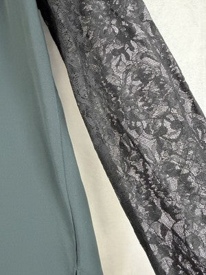 LOFT Top Small Long Sleeve Green Lace Sleeve Blouse Womens