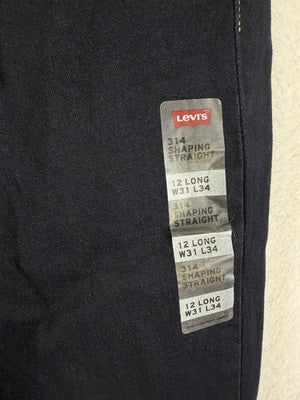 Levis Jeans Women Size 31 12 Long 313 Shaping Straight Leg Dark Blue Levi’s NWT