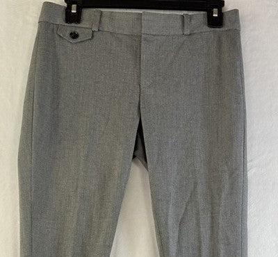Banana Republic Sloan Pants Size 0 Gray Herringbone Womens Button Hem