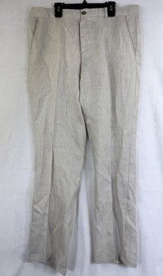Tasso Elba 100% Linen Dress Pant Straight Leg Natural Beige Men’s 32x32 Preppy
