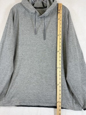 LL Bean Hoodie XL Tall Mens Gray XLT Pullover Sweatshirt Slightly Fitted Pockets