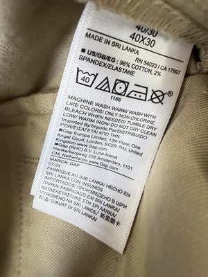 Gap Khaki Pants Men 40x30 Performance Straight Leg Tan Beige New NWT