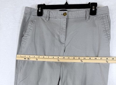 Talbots Relaxed Chino 10 Petite Gray Pants Chinos Women 10P Cotton Stretch