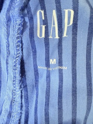 Gap Poplin Pajama Pants Medium Blue Striped Womens 100% Cotton New NWT