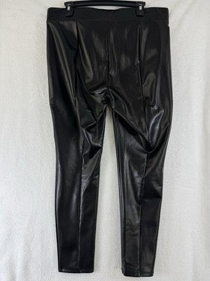 Loft Faux Leather Leggings Large Womens Black Pull On