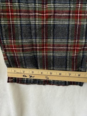 LL Bean Scotch Plaid Flannel Pajama Pants Medium 28” Mens Stewart Gray Red Plaid