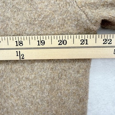 J Crew Extra Soft Sweater Large Womens Beige Tan Long Sleeve Top Wool Blend