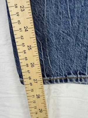 J Crew Slim Boyfriend Jeans 28 Blue Womens Straight Leg Button Fly 100% Cotton
