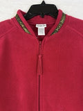 Vintage Vanity Fair Robe Medium Red Fleece Full Zipper Housecoat Womens