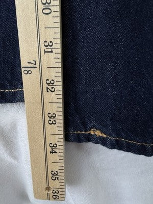Levis 501 Jeans Mens Button Fly 36x34  Blue Stretch Straight Leg