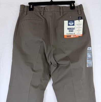 Dockers Smart Flex 360 Pants 33x32 Mens Workday Khakis Brown Classic Fit New NWT