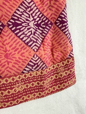 Sigrid Olsen Top Small Tunic Embroidered 100% Cotton Sleeveless Pink Boho Womens