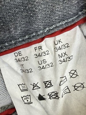 Hugo Boss Jeans Men 34x32 Grey Gray Slim Fit Straight Leg