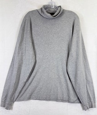 J Crew Oarsman Shirt XL Mens Gray Turtleneck Long Sleeve Vintage 90s Made In USA