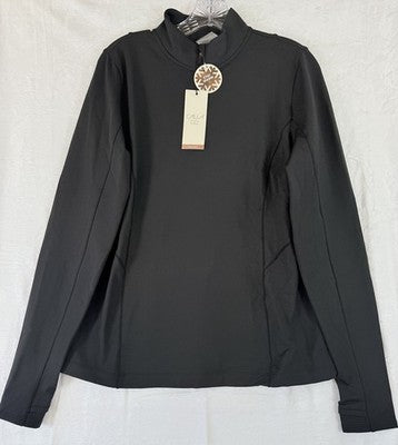 Calia 1/4 Zip Pullover Large Black Cold Weather Dash Womens New NWT