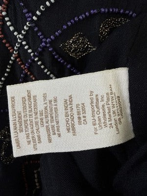 Free People Dress 6 Womens Black Sleeeveles Beaded Boho New NWT *FlawRead