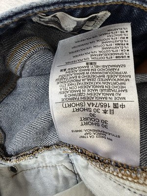 Gap Jeans Women 30 Short Real Straight Leg Dark Blue Denim