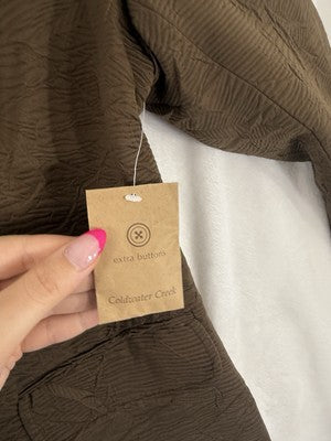 Coldwater Creek Jacket Small Brown Blazer 1 Button Lightweight Womens NEW