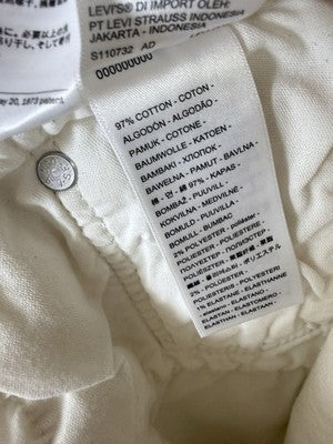 Levis 501 Shorts 26 Womens White Ivory Button Fly Original
