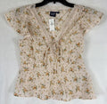 Gap Top XS Womens Babydoll Flutter Sleeve Floral Whimsical Fairycore New NWT