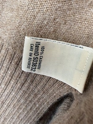 LL Bean 100% Cashmere Sweater Cardigan Womens Medium Camel Long Sleece