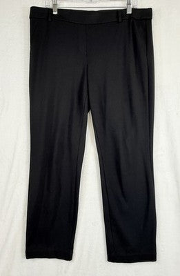 Briggs Pull On Pants Womens Petite Large Black Ponte Knit PL