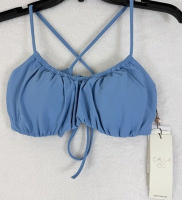 Calia Swim Top Small Bikini Tranquil Blue Tie Back Womens Swimwear New NWT