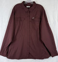 Columbia Shirt Women 3X Burgundy Long Sleeve Top Button Up Plus Size