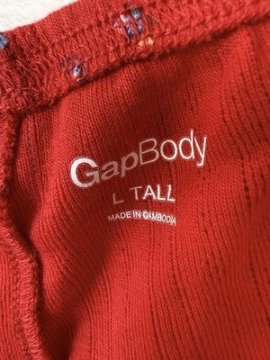 Gap Body Pajama Shorts Large Tall Womens Red Floral Pointelle PJ Sleep New
