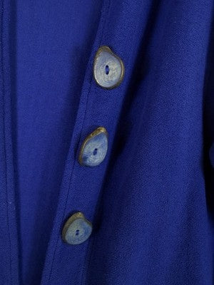 Eleven Stitch Design Cardigan Medium Blue Artsy Lagenlook Art To Wear Womens